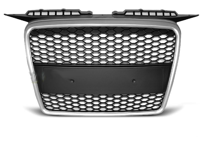 Решетка с поставка за емблема за AUDI A3 (2003-2008) - RS-Look silver - висококачествен продукт за автомобил