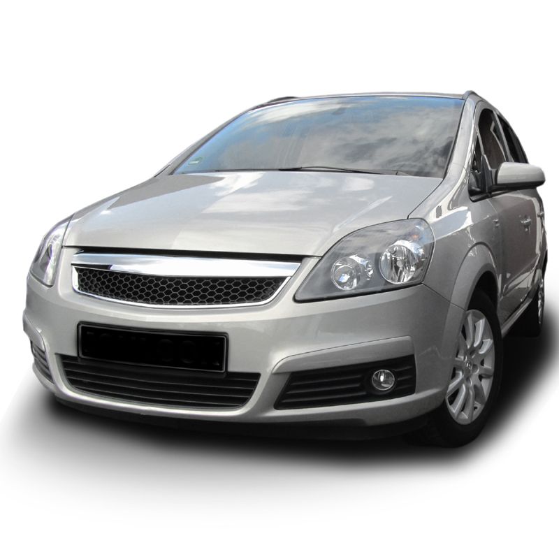 Решетка без емблема за Opel Zafira B (2005-2008) - пчелна пита с хромлайсна - висококачествен продукт за автомобил