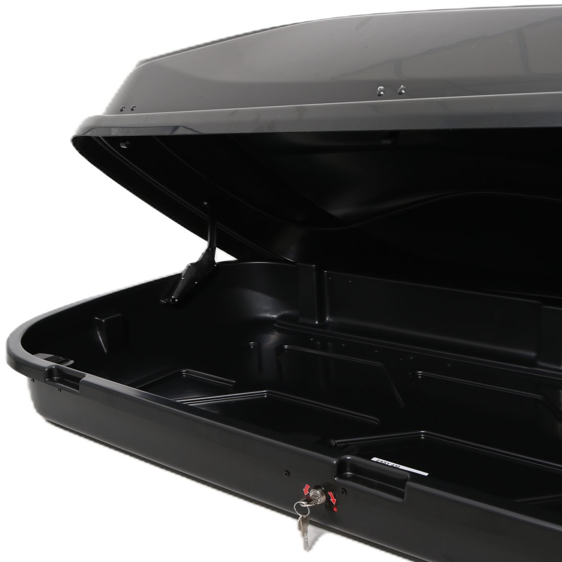 Автобокс Junior Easy 180x78x40cm с 85 mm крепежи, с ключ, 430 литра - черен - висококачествен продукт за автомобил