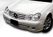 Решетка за Mercedes C203 Coupe (2000-2007) - 4 ребра хром - висококачествен продукт за автомобил
