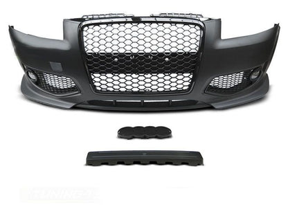 Предна броня за Audi A3 8P (2005-2008) - RS Дизайн с черна решетка - висококачествен продукт за автомобил