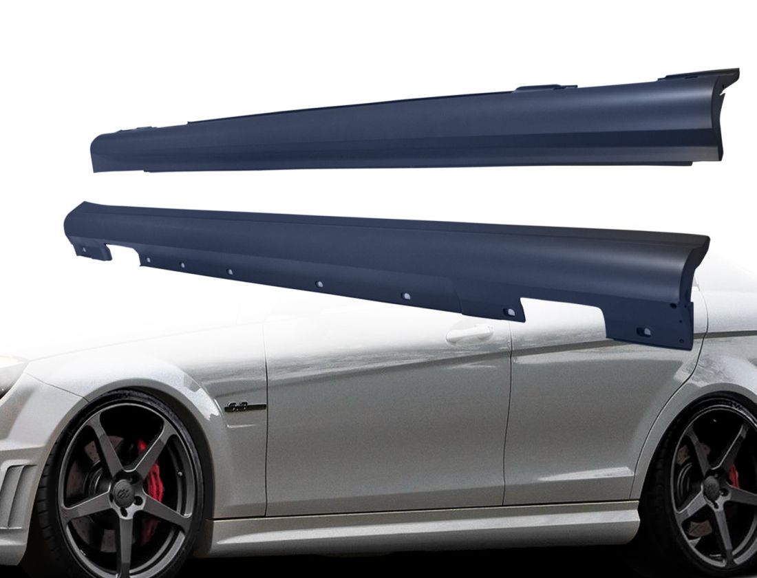 Тунинг прагове  Mercedes C-Class W204 (2007-2011) - AMG Design - висококачествен продукт за автомобил