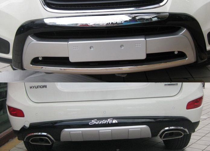 Преден и заден ролбар за Hyundai Santa Fe (2010-2012) - Силвър - висококачествен продукт за автомобил