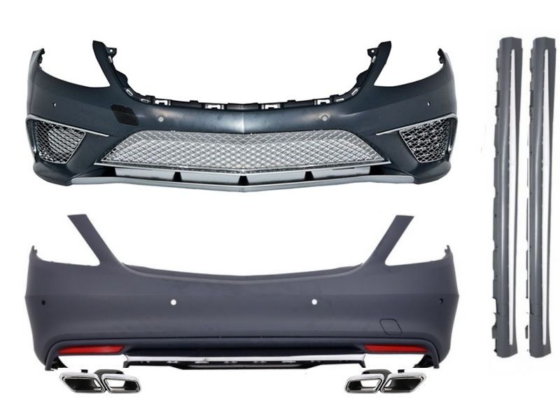 Боди Кит за Mercedes W222 S-Class (2013+) - S65 AMG пакет дълга база с накрайници - висококачествен продукт за автомобил