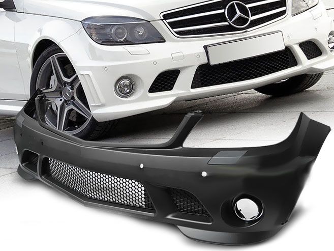 Предна броня за Mercedes C-class W204 (2007-2011) - AMG look - без халогени - висококачествен продукт за автомобил