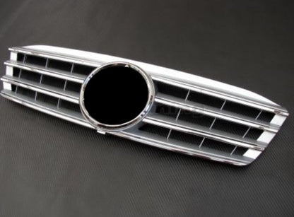 Решетка за Mercedes W203 (00-07) sedan - 4 ребра хром - висококачествен продукт за автомобил