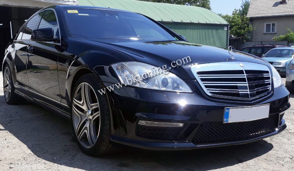 Предна броня за Mercedes W221 S-Class (2005-2011) - AMG Дизайн с LED - висококачествен продукт за автомобил