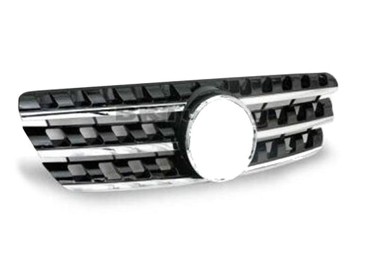 Решетка за Mercedes ML W163 (W164 дизайн) (1998-2005) - черна с хромлайсни - висококачествен продукт за автомобил