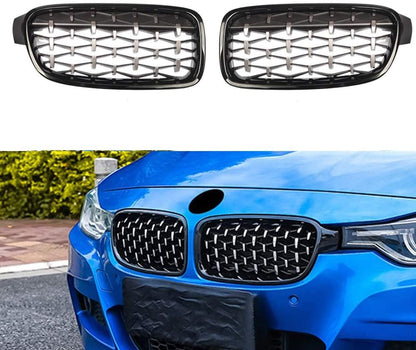 Решетки за BMW F30 (2011+) - Гланц - Diamond Design - хром / черно - висококачествен продукт за автомобил
