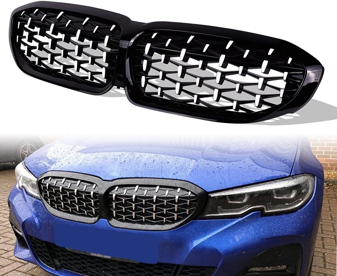 Решетки за BMW G20 (2018+) - Гланц - Diamond Design - хром / черно - висококачествен продукт за автомобил