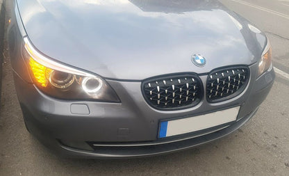 Решетки за  BMW E60 (2003-2010) - черни / хром  Diamond design - висококачествен продукт за автомобил