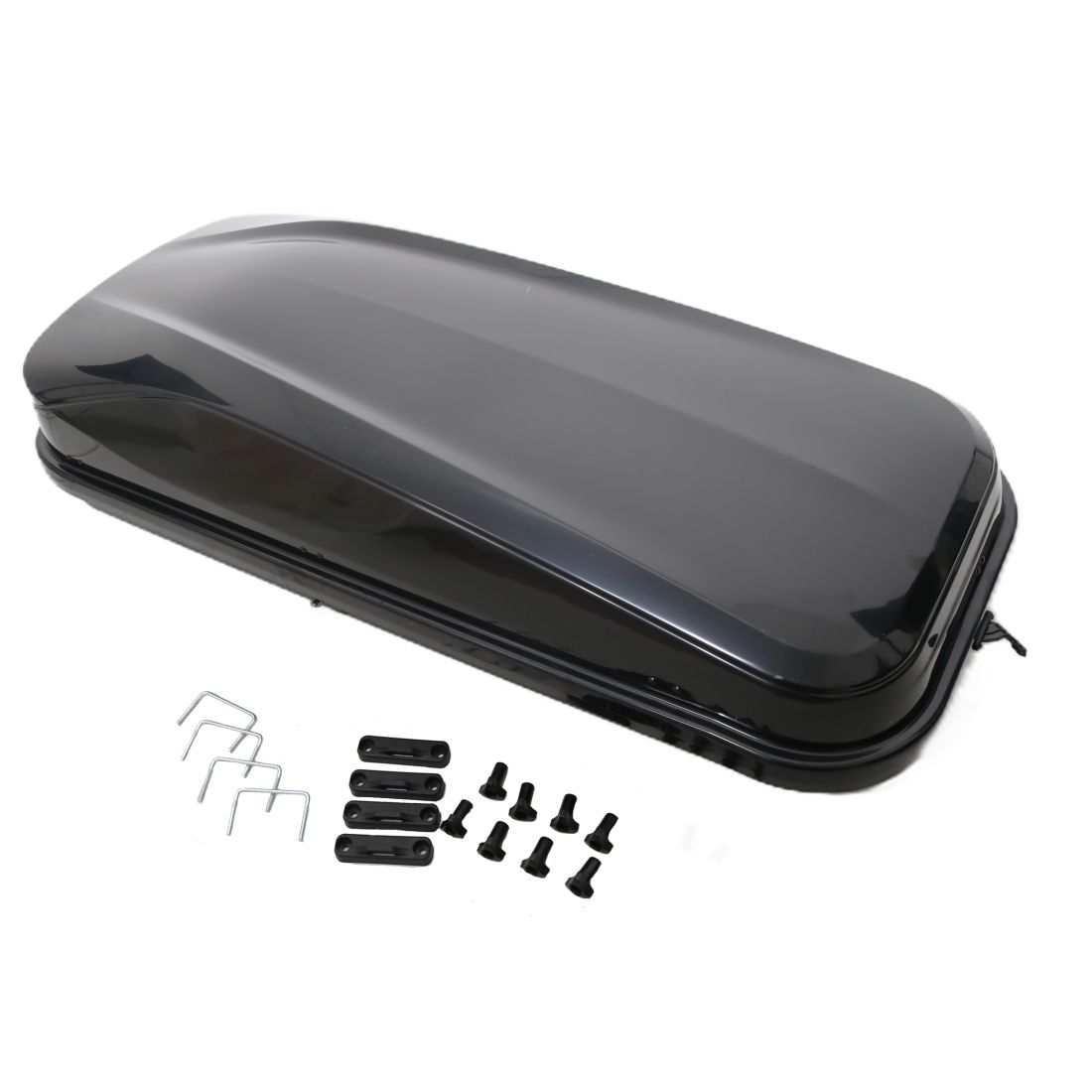 Автобокс Junior Easy 180x78x40cm с 85 mm крепежи, с ключ, 430 литра - черен гланц - висококачествен продукт за автомобил