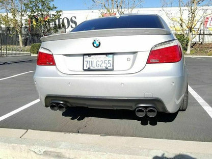 Дифузер за задна броня за BMW E60 M-Tech - двоен, черен гланц - висококачествен продукт за автомобил