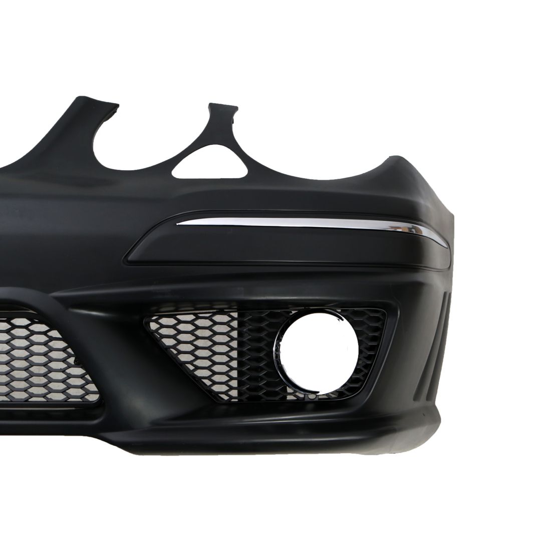 Предна броня за Mercedes W211 E-Class (2006-2009) - AMG Design с LED светлини - висококачествен продукт за автомобил