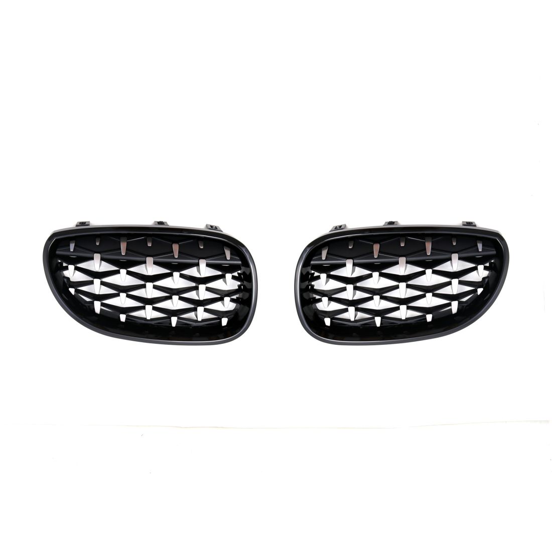 Решетки за  BMW E60 (2003-2010) - черни / хром  Diamond design - висококачествен продукт за автомобил