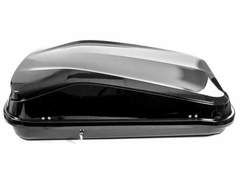 Автобокс Junior Easy 132x78x36cm с 85 mm крепежи, с ключ, 320 литра - черен гланц - висококачествен продукт за автомобил