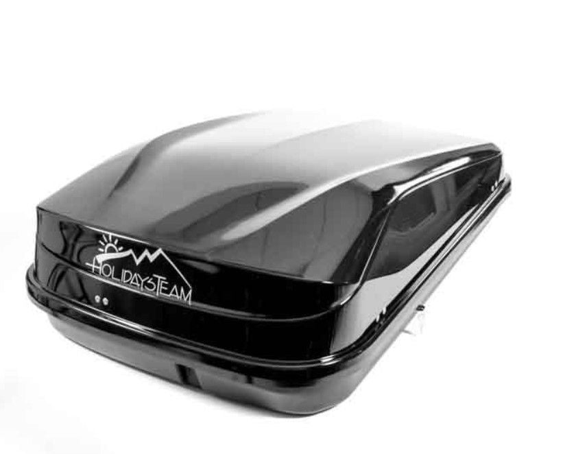 Автобокс Junior Easy 145x94x40cm с 85 mm крепежи, с ключ, 420 литра - черен гланц - висококачествен продукт за автомобил