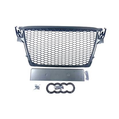 Решетка без емблема за Audi A4 B8 (2008-2011) - RS Look - Черна - висококачествен продукт за автомобил