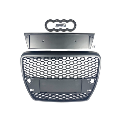 Решетка без емблема за Audi A6 4F (2004-2008) - черна RS Look - висококачествен продукт за автомобил