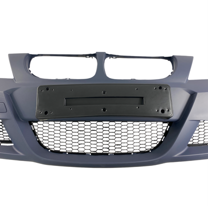 Предна броня за BMW E90 / E91 (2008+) - M-Tech дизайн с отвори за пръскалки, без парктроник грундирана - висококачествен продукт за автомобил