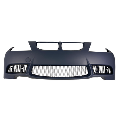 Предна броня за BMW E90 / E91 (2005-2008) - M3 дизайн без отвори за халогени, без отвори за пръскалки, с и без парктроник грундирана - висококачествен продукт за автомобил
