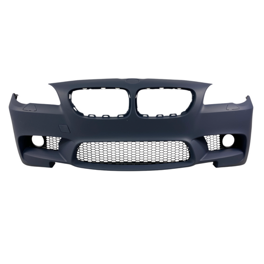 Предна броня за BMW F10 / F11 (2010-2014) - M5 дизайн с отвори за парктроник и отвори за халогени - висококачествен продукт за автомобил
