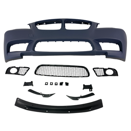 Предна броня за BMW F10 / F11 (2010-2014) - M5 дизайн с отвори за парктроник и отвори за халогени - висококачествен продукт за автомобил