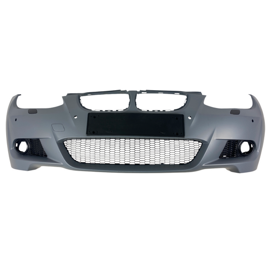 Предна броня за BMW E92 (2006-2009) - M-Tech дизайн с отвори за халогени и парктроник - висококачествен продукт за автомобил