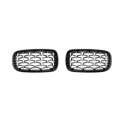 Решетки за BMW X5 F15 / X6 F16 (2013+) - Гланц - Diamond design - хром / черно - висококачествен продукт за автомобил