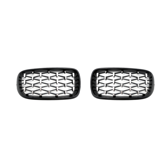 Решетки за BMW X5 F15 / X6 F16 (2013+) - Гланц - Diamond design - хром / черно - висококачествен продукт за автомобил