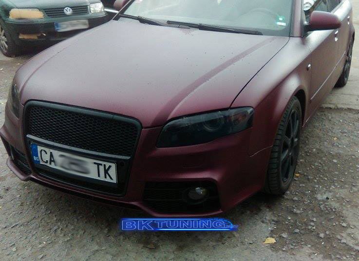Предна броня за Audi A4 B7 8E (2004-2008) - S-Line Design с черна решетка без отвори за парктроник - висококачествен продукт за автомобил