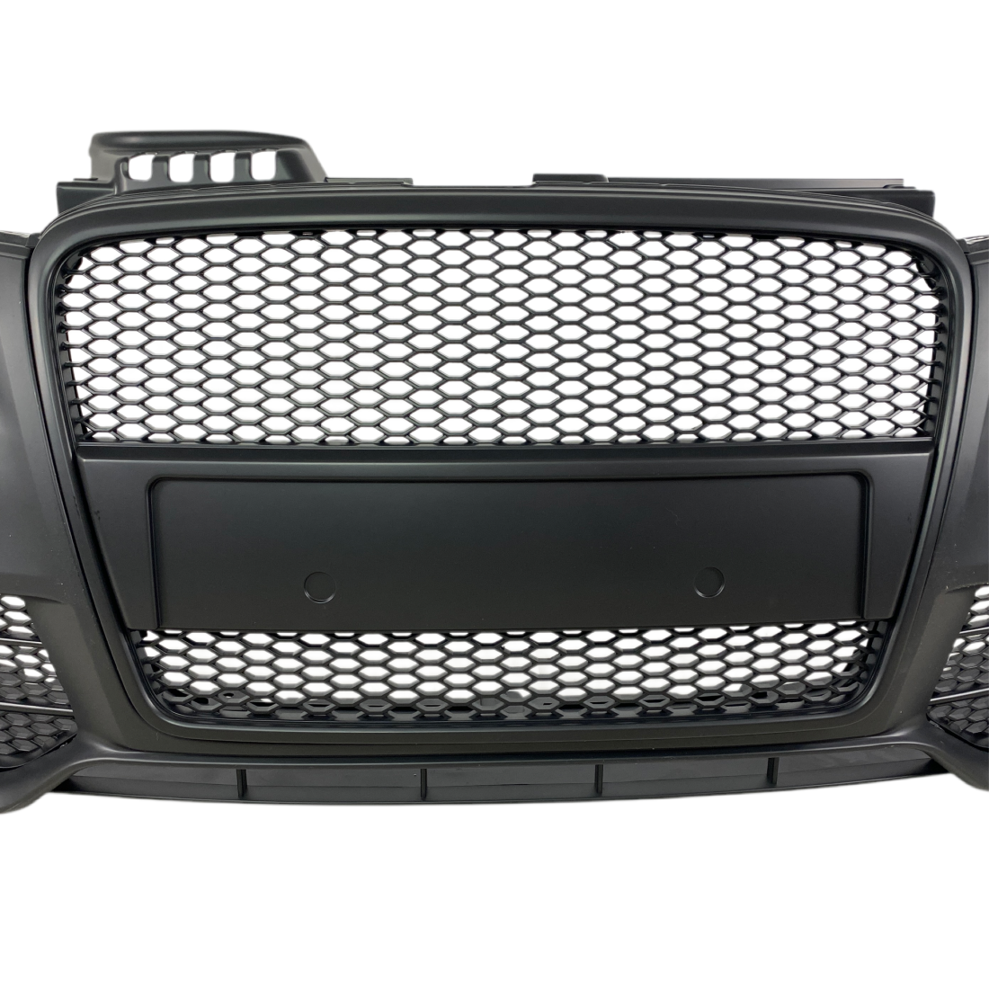 Предна броня за Audi A4 B7 8E (2004-2008) - S-Line Design с черна решетка без отвори за парктроник - висококачествен продукт за автомобил