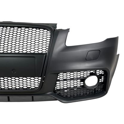 Предна броня за Audi A4 B7 8E (2004-2008) - S-Line Design с черна решетка без отвори за парктроник - висококачествен продукт за автомобил