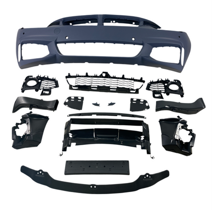 Предна броня за BMW F32 / F36 (2013-2020) - M-Tech дизайн с отвори за халогени и парктроник - висококачествен продукт за автомобил