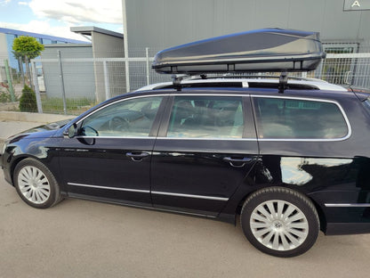 Автобокс Junior Easy 180x78x40cm с 85 mm крепежи, с ключ, 430 литра - черен гланц - висококачествен продукт за автомобил