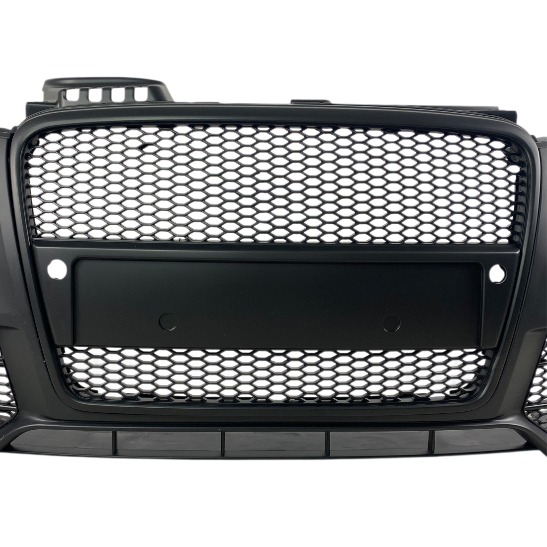 Предна броня за Audi A4 B7 8E (2004-2008) - S-Line Design с черна решетка с отвори за парктроник - висококачествен продукт за автомобил