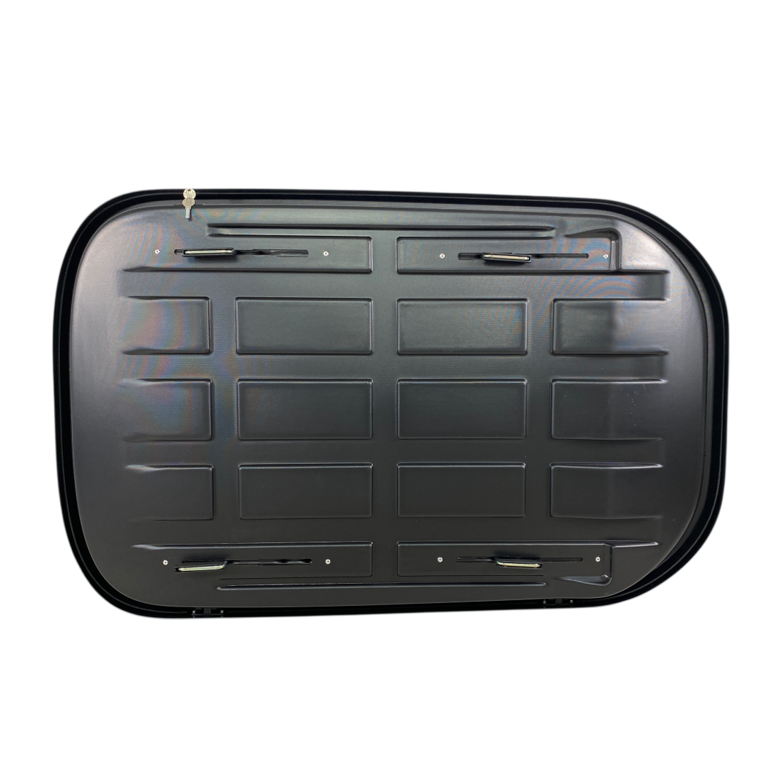 Автобокс Junior Altro 140x90x38cm с 70 mm крепежи, с едностранно отваряне с ключ, 370 литра - Сив антрацид гланц - висококачествен продукт за автомобил