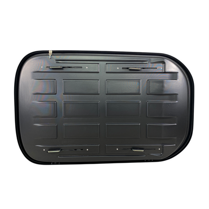 Автобокс Junior Altro 140x90x38cm с 70 mm крепежи, с едностранно отваряне с ключ, 370 литра - Сив антрацид гланц - висококачествен продукт за автомобил