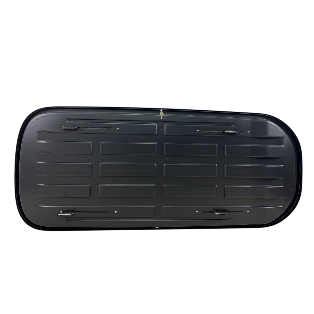 Автобокс Junior Altro 185x80x41cm с 70 mm крепежи, с двустранно отваряне с ключ, 460 литра - тъмносив гланц - висококачествен продукт за автомобил