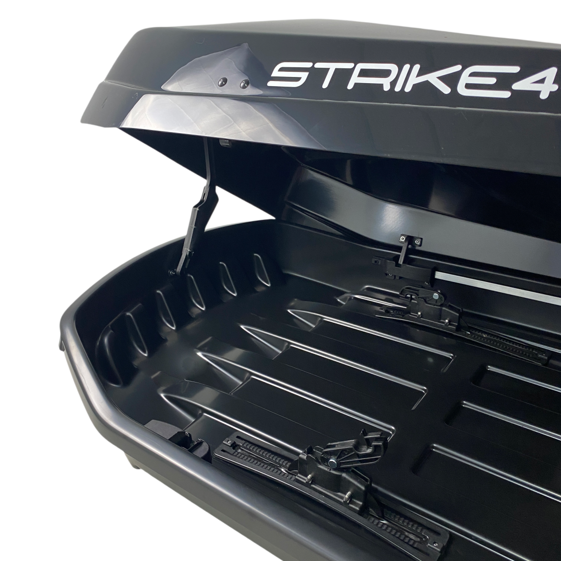Автобокс Junior Strike 199x84x35cm с 85 mm крепежи,с двустранно отваряне с ключ, 440 литра - черен гланц - висококачествен продукт за автомобил