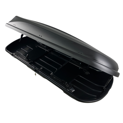 Автобокс Junior Xtreme 2 195x78x39cm с 85 mm крепежи,с двустранно отваряне с ключ, 450 литра - черен - висококачествен продукт за автомобил