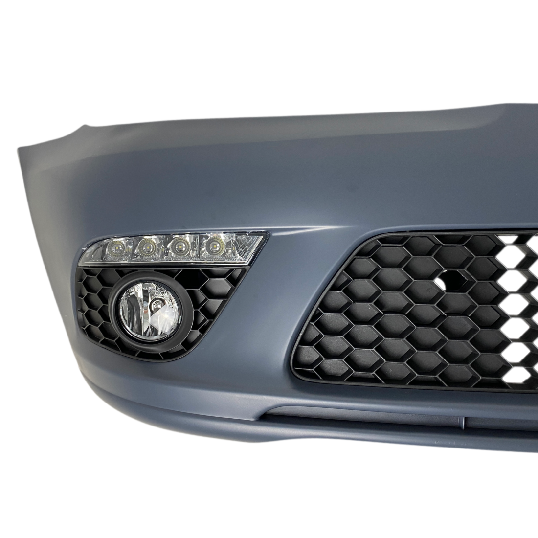 Предна броня за Skoda Octavia 2 (2009-2013) facelift с дневни светлни и халогени - висококачествен продукт за автомобил