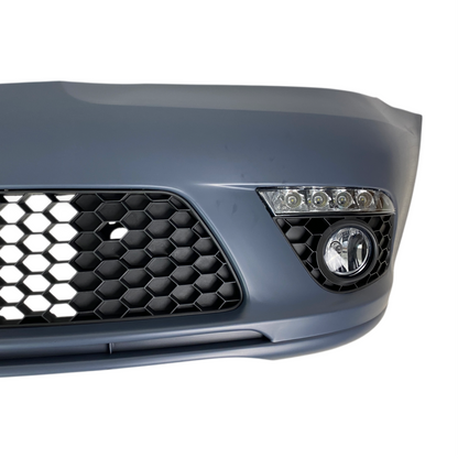 Предна броня за Skoda Octavia 2 (2009-2013) facelift с дневни светлни и халогени - висококачествен продукт за автомобил