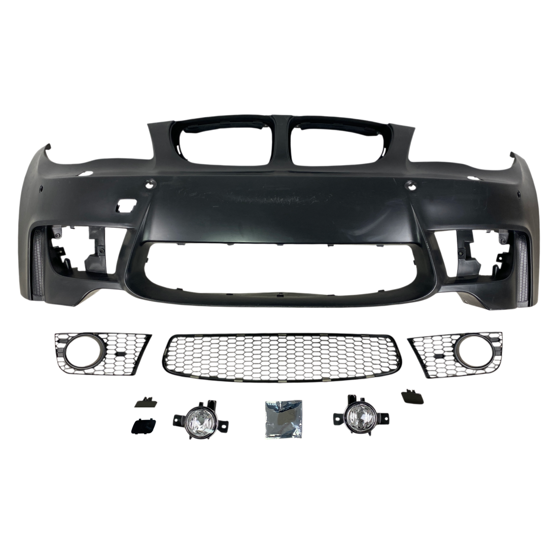 Предна броня за BMW E87 (2007-2011) - M1 с халогени - висококачествен продукт за автомобил