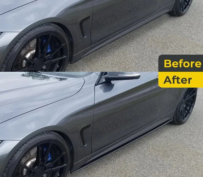 Добавка за прагове за BMW F20 M Performance - черен гланц - висококачествен продукт за автомобил