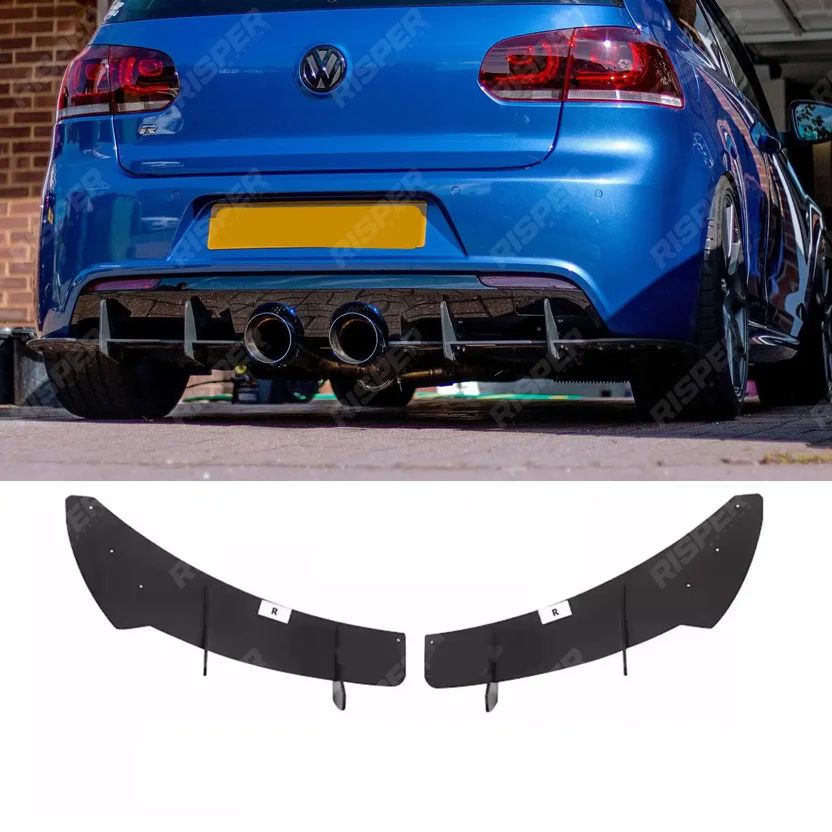 Дифузер за задна броня за Volkswagen Golf 6 R20 - черен гланц - висококачествен продукт за автомобил