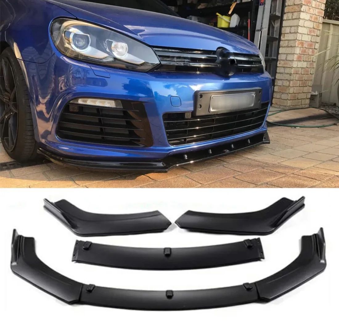 Добавка предна броня за Volkswagen Golf 6 R20 - черен гланц - висококачествен продукт за автомобил